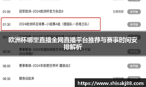 欧洲杯哪里直播全网直播平台推荐与赛事时间安排解析