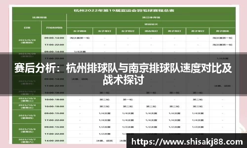 赛后分析：杭州排球队与南京排球队速度对比及战术探讨