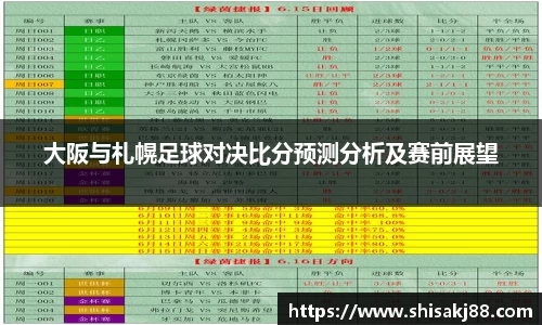 大阪与札幌足球对决比分预测分析及赛前展望